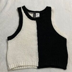 Black and White Knit Tank Top